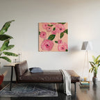 Pink Peonies on Blush Wood Wall Art Gallery Image 2