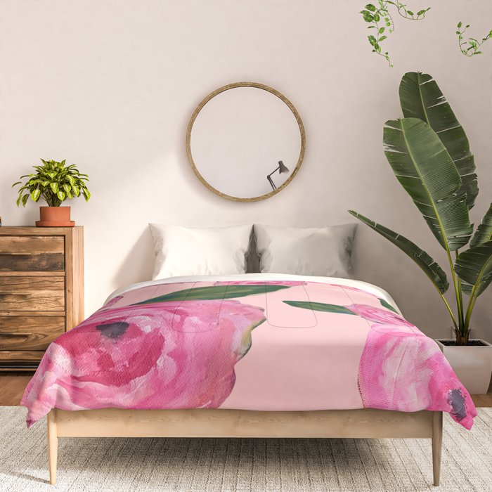 Pink Peonies on Blush Comforter Gallery Image 3