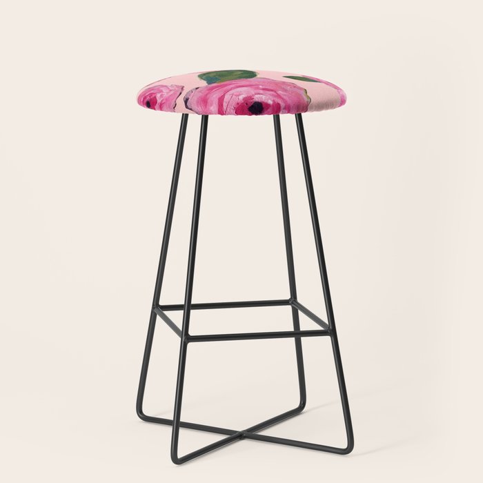 Pink Peonies on Blush Stool Gallery Image 1