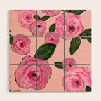 Pink Peonies on Blush Wood Wall Art Gallery Image 1