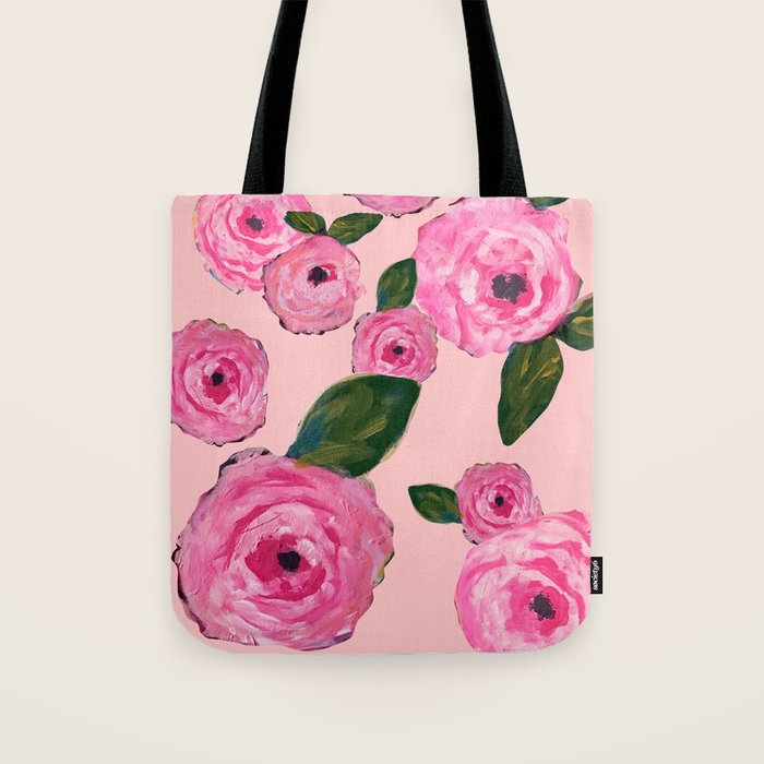 Pink Peonies on Blush Tote Bag Gallery Image 1
