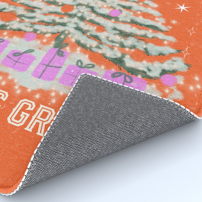 Seasons Greetings Snowy Christmas Tree with Presents Rug Gallery Image 4