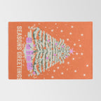 Seasons Greetings Snowy Christmas Tree with Presents Rug Gallery Image 2