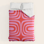 Preppy Pink and Red Abstract Confaab Vertical Pattern Comforter Gallery Image 6