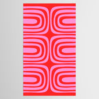 Preppy Pink and Red Abstract Confaab Vertical Pattern Tablecloth Gallery Image 2