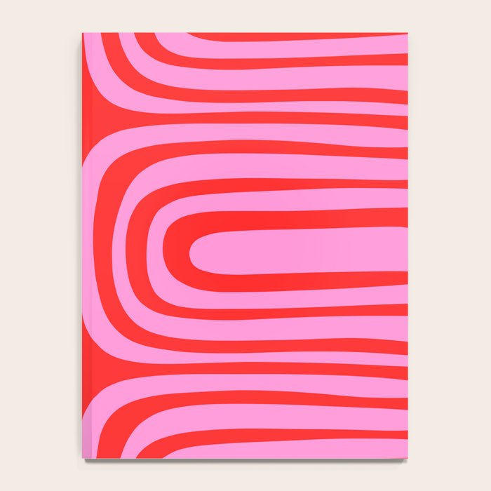 Preppy Pink and Red Abstract Confaab Vertical Pattern Notebook Gallery Image 4