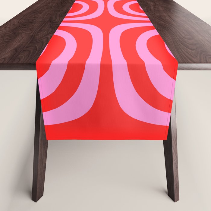 Preppy Pink and Red Abstract Confaab Vertical Pattern Table Runner Gallery Image 1