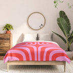 Preppy Pink and Red Abstract Confaab Vertical Pattern Comforter Gallery Image 3