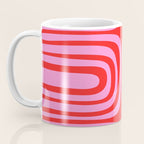 Preppy Pink and Red Abstract Confaab Vertical Pattern Coffee Mug Gallery Image 3