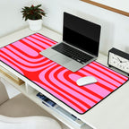 Preppy Pink and Red Abstract Confaab Vertical Pattern Desk Mat Gallery Image 2
