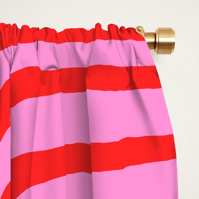 Preppy Pink and Red Abstract Confaab Vertical Pattern Window Curtain Gallery Image 2