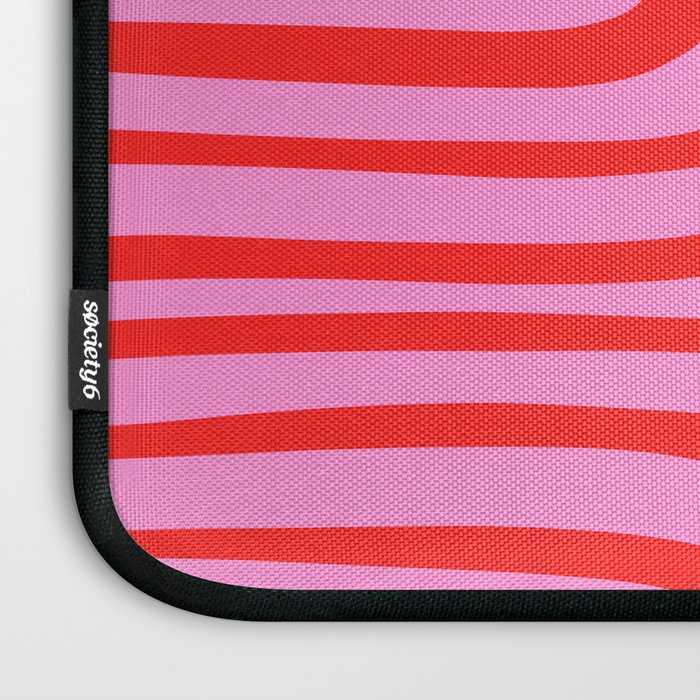 Preppy Pink and Red Abstract Confaab Vertical Pattern Laptop Sleeve Gallery Image 3