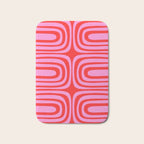 Preppy Pink and Red Abstract Confaab Vertical Pattern Bath Mat Gallery Image 1