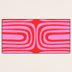 Preppy Pink and Red Abstract Confaab Vertical Pattern Desk Mat Gallery Image 3