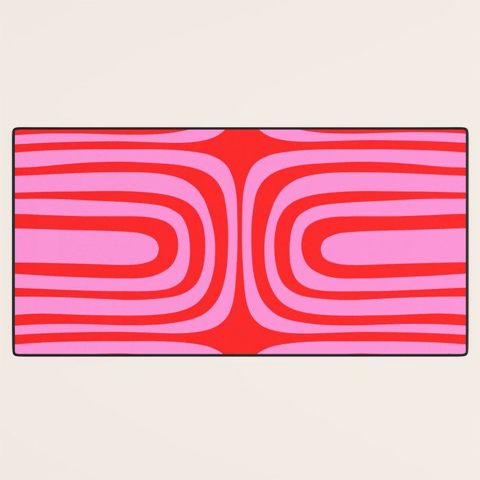 Preppy Pink and Red Abstract Confaab Vertical Pattern Desk Mat Gallery Image 3