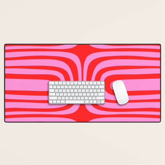 Preppy Pink and Red Abstract Confaab Vertical Pattern Desk Mat Gallery Image 1