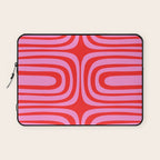Preppy Pink and Red Abstract Confaab Vertical Pattern Laptop Sleeve Gallery Image 1