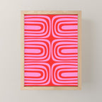 Preppy Pink and Red Abstract Confaab Vertical Pattern Mini Art Print Gallery Image 1
