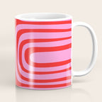 Preppy Pink and Red Abstract Confaab Vertical Pattern Coffee Mug Gallery Image 1