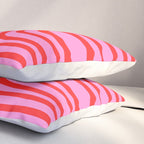 Preppy Pink and Red Abstract Confaab Vertical Pattern Pillow Sham Gallery Image 3