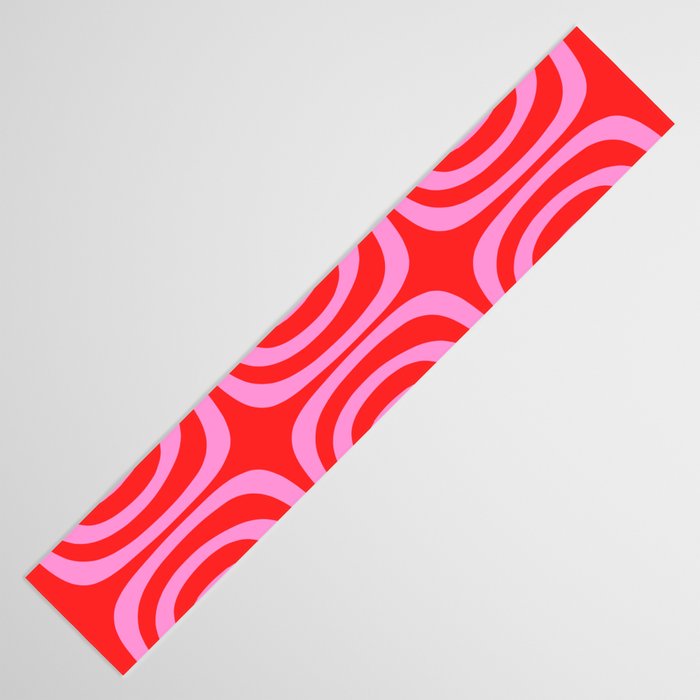 Preppy Pink and Red Abstract Confaab Vertical Pattern Table Runner Gallery Image 3