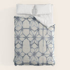 Simply Shibori Stars in Indigo Blue on Lunar Gray Comforter Gallery Image 6