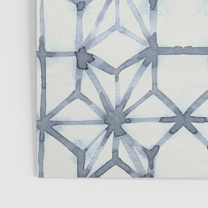 Simply Shibori Stars in Indigo Blue on Lunar Gray Poster Gallery Image 3