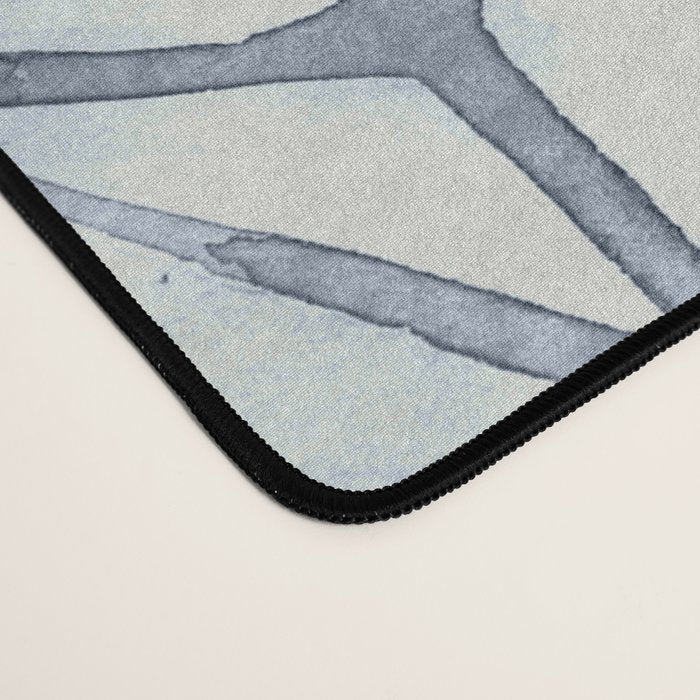 Simply Shibori Stars in Indigo Blue on Lunar Gray Desk Mat Gallery Image 4