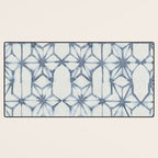 Simply Shibori Stars in Indigo Blue on Lunar Gray Desk Mat Gallery Image 3