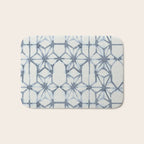 Simply Shibori Stars in Indigo Blue on Lunar Gray Bath Mat Gallery Image 1