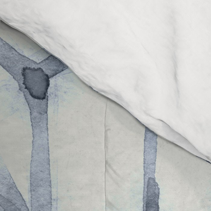 Simply Shibori Stars in Indigo Blue on Lunar Gray Comforter Gallery Image 4