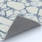 Simply Shibori Stars in Indigo Blue on Lunar Gray Rug Gallery Image 4