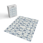 Simply Shibori Stars in Indigo Blue on Lunar Gray Jigsaw Puzzle Gallery Image 2