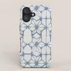 Simply Shibori Stars in Indigo Blue on Lunar Gray iPhone Case Gallery Image 1
