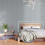 Simply Shibori Stars in Indigo Blue on Lunar Gray Wallpaper Gallery Image 3