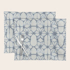Simply Shibori Stars in Indigo Blue on Lunar Gray Placemat Gallery Image 1
