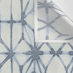Simply Shibori Stars in Indigo Blue on Lunar Gray Wall Tapestry Gallery Image 3
