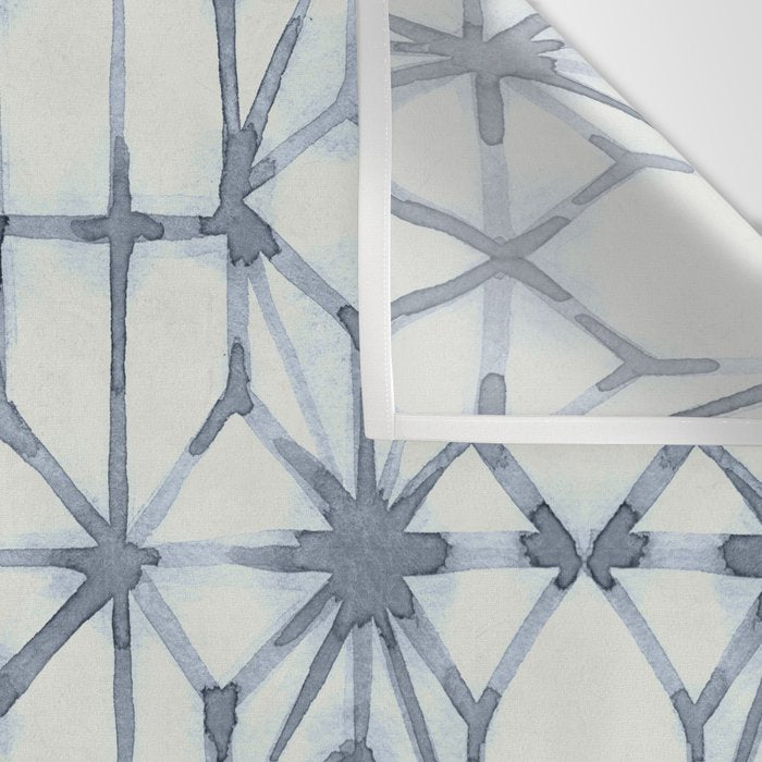 Simply Shibori Stars in Indigo Blue on Lunar Gray Wall Tapestry Gallery Image 3