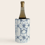 Simply Shibori Stars in Indigo Blue on Lunar Gray Wine Chiller Gallery Image 2