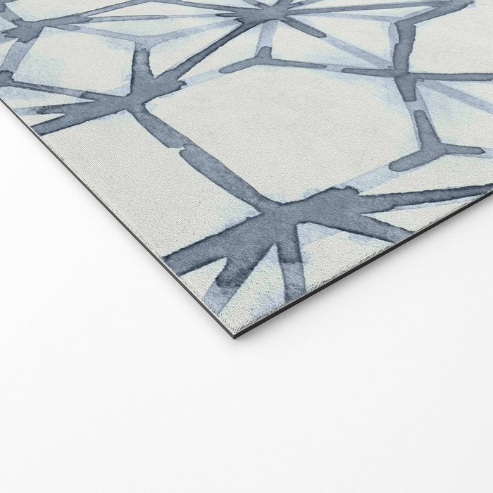 Simply Shibori Stars in Indigo Blue on Lunar Gray Welcome Mat Gallery Image 2