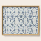 Simply Shibori Stars in Indigo Blue on Lunar Gray Serving Tray Gallery Image 1