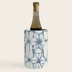 Simply Shibori Stars in Indigo Blue on Lunar Gray Wine Chiller Gallery Image 3