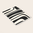 Palm Springs - Midcentury Modern Abstract Pattern in Black and Almond Cream  Notebook Gallery Image 3