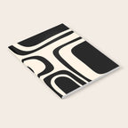 Palm Springs - Midcentury Modern Abstract Pattern in Black and Almond Cream  Notebook Gallery Image 2