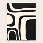 Palm Springs - Midcentury Modern Abstract Pattern in Black and Almond Cream  Notebook Gallery Image 4