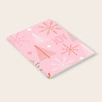 Mid-Century Christmas Peace Love Joy Pattern Pink Notebook Gallery Image 2