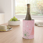 Mid-Century Christmas Peace Love Joy Pattern Pink Wine Chiller Gallery Image 4