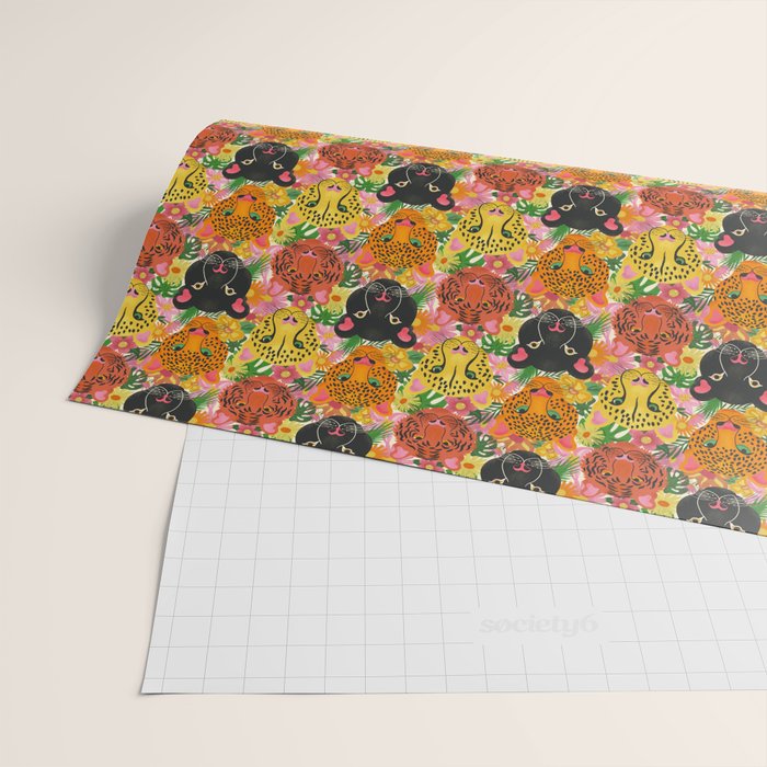 Maximalist Jungle Tiger Cheetah Leopard and Jaguar Wrapping Paper Gallery Image 2