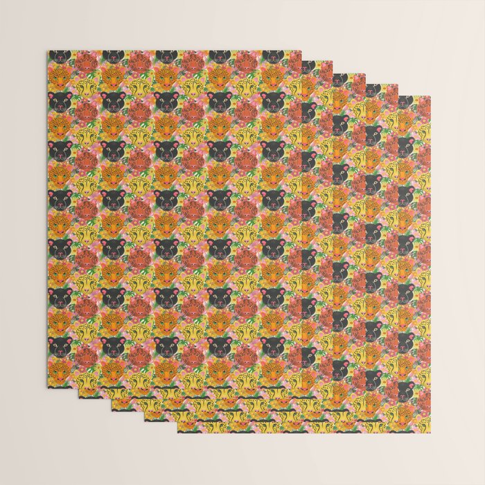 Maximalist Jungle Tiger Cheetah Leopard and Jaguar Wrapping Paper Gallery Image 3