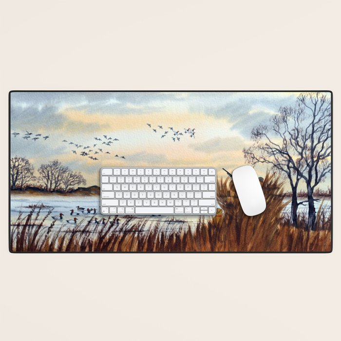 Duck Hunting For Canvasbacks Desk Mat Gallery Image 1